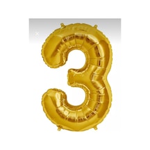 3 Rakam Balon Sarı Gold 16 36 Cm Helyum Uyumlu Uçan Balon Sarı Gold Sarı Gold