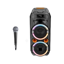Bluetooth Hoparlör 30w 6.5inç Rgb Ledli Işıklı Karaoke Mikrofonlu Hoparlör