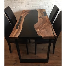 Epoxy Ahşap Masa Epoksi Dolgulu Masa Siyah Epoksi Masa