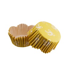 Cupcake Kalıbı Pet Kapsül Dalgalı Fiyonklu Sarı Kek Kalıbı 65X38