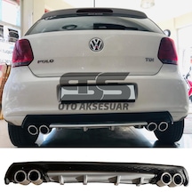 Volkswagen Polo Mk5 Difüzör Arka Tampon Eki 4 Egzoz Çıkışlı Gri Lüx Tip