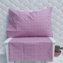 Mef Collection Fırça Desen Yastık Kılıfı Mürdüm 2'li