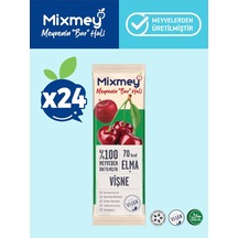 Mixmey Vişne Meyve Barı 24 Adet | Atıştırmalıklar – Vegan, Glutensiz, Koruyucusuz (20GR X 24 ADET)