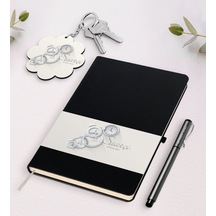 Kişiye Özel Saatçi Siyah Defter Kalem Ve Anahtarlık Seti
