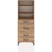 Arges Dolap 3 Raflı 4 Çekmeceli 60x30x163 Çam-çam Çam