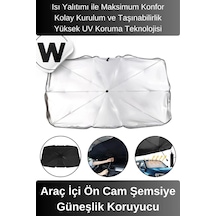Premium Titanyum Kaplama Gümüş Renk Uv Işınlarına Dayanıklı Araç Ön Cam Şemsiye Güneşlik Koruyucu