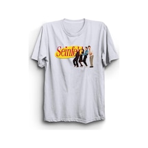 Seinfeld Baskılı Unisex %100 Pamuk Beyaz T-shirt Beyaz