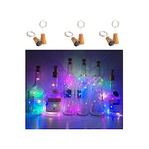 6'lı Set Güneş Enerjili Şarap Şişesi Led Işıkları, Su Geçirmez Tasarım 10 Parça Siyah