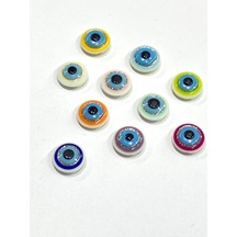 Bebek Düğmesi / Nazar Boncuğu Model 1 / 10 Adet / - Fuşya