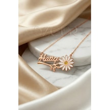 925 Ayar Gümüş İsimli Papatya Kolye Rose Gold