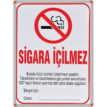 Sigara İçilmez Levhası Alüminyum Çerçeve
