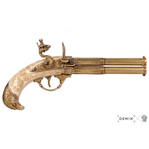 Denix 2 Barrel Eagle 18th France Pistol 30cm Koleksiyon Obje