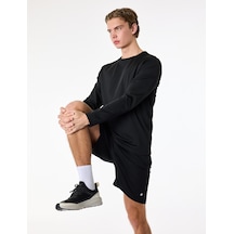 Koton Regular Fit Bisiklet Yaka Uzun Kollu Basic Spor Tişört Siyah 6sam10119nk