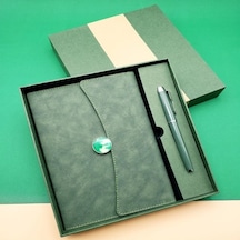 Askımo - Özel Kutulu Deri Defter Ve Roller Kalem Seti