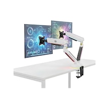 Elysium Std54024hlw 27-35 Rgb Çiftli Oyuncu Monitör Kolu, Her Kolda 14kg Taşıyan, Amortisörlü İkili Gaming Vesa S