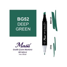 Çift Uçlu Marker Grafik Çizim Kalemi 52 Koyu Yeşil