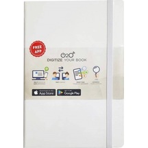 O2o Sert Kapak Lastikli Defter 14x21 Cm 88 Yp Çizgili Beyaz Beyaz