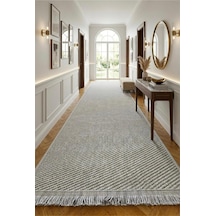 Leiva Home Lara 04 Gri Sisal İskandinav Modern Kaymaz Taban Yumuşak Özel Ölçü Salon Koridor Halısı 0210a-krem