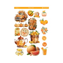 1 Sayfa Turuncu Renk Temalı 12 17 Cm Sticker /scrapbook, Bullet Journal, Planlayıcı, Defter İçin Diğer