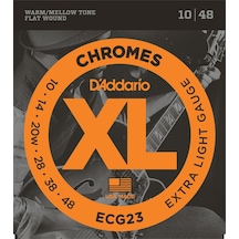 D'addario Ecg23 Xl Chromes Flatwound Elektro Gitar Tel Seti Profesyonel Extra Light 10-48 Kalınlık, Pürüzsüz Cilalı Yüzey Ve Dip Gürültüsüz Geçişler