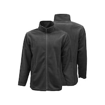 Acr Giyim Füme Bato Yaka Tam Fermuarlı Ve Cepli Outdoor Polar Ceket Füme