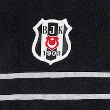 Beşiktaş Arma Lisanslı Düz%100 Pamuk Yüz Havlusu, Siyah, 50x90 Cm 4 Lü 50x90 El Havlusu
