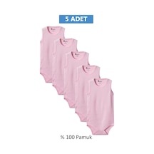 Pembe Askılı Body Zıbın 7-12 Yaş Çocuklar İçin 5 Adet Alttan Çıtçıtlı Özel Gereksinimli-d Renkli