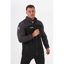 Diadora Elite - Erkek Siyah-Gri Su Geçirmez Spor Yağmurluk Gri
