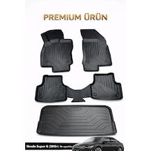 Skoda Super B 2015+ Uyumlu 3d Oto Paspas Ve Bagaj Havuzu Set Premium