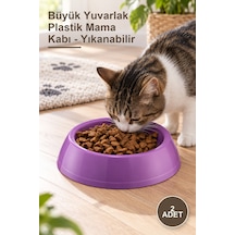 2 Adet Büyük Yuvarlak Plastik Mama Kabı - Yıkanabilir