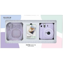 Fujifilm Instax Mini 12 Fotoğraf Makinesi + 10'lu Film + Pleksi Kılıf Lila