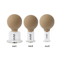 Silikon Vakumlu Cam Masaj Kupası 3'lü Set, Kuru Kupa Set No:1, No:2 Ve No:3 Çok Renkli