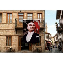 Ay Yıldızlı Bayrak Atatürk Portresi Poster Bayrak Premium Raşel Kumaş 300x450cm Ata15 Diğer