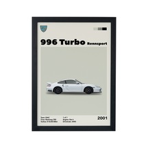 Porsche 996 Turbo-2001 V1 Car Serie Özel Tasarım Siyah Çerçeveli Tablo Poster