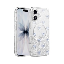 Onegif Apple İphone 16 Misk Simli Magsafe Kapak - Desen 3 - Desen 3