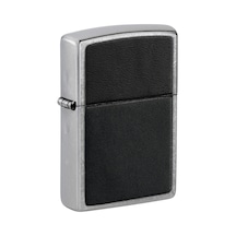 Zippo Black Leather Emblem Dizayn Çakmak Gri