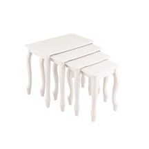 Beyaz Lake Zigon Sehpa Beyaz