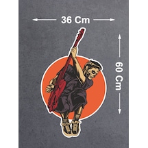 Gitar Çalan Zombi Sticker - Araba Oto Motosiklet Cam Kask Sticker - 00039 60X36 Cm