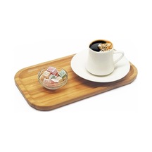 Bambu Lüx Dikdörtgen Servis 25 14cm, Sunumluk & Çerezlik Sunum Tabağı Açık Gri