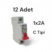 Xkoren 1x2a C Tipi Otomatik Sigorta 12 Adet 1 Kutu