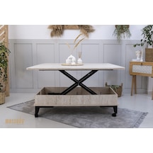 Nova Akıllı Sehpa - Traverten Ahşap