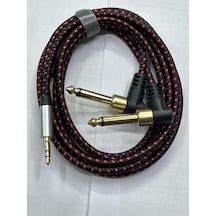 2 Metre 2 X 6.3 Mm Mono 3.5 Mm Stereo Kablo 3.5 Mm Aux 6.3 Mm Mono Amfi Kablosu