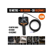10 Metre Endoskop Yılan Kamera Ip67 Su Geçirmez 4.3"hd Ekranlı Ledli Tek Kameralı
