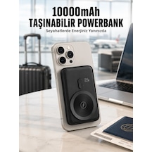 22.5w Hızlı Şarj Destekli Manyetik Powerbank Kompakt Tasarım Yeni Nesil Siyah