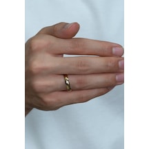 Unisex 4mm İnce Bombeli Erkek Kadın Çelik Alyans Yüzük Cl18 001