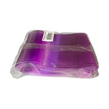 Plastik Şeffaf Mor Sup Kaşık - Tatlı Dondurma Kaşığı - 12.5 Cm. - 50 Adetlik Paket Mor