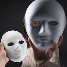 Beyaz Renk Boyanabilir Anonim Tam Yüz Cosplay Maske 24x18 Cm Diğer