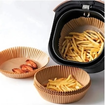Airfryer Pişirme Kağıdı Hava Fritözü Airfryer Firitözü Airfryer Yağsız Firitöz 25 Adet - 16 Cm Doğal Renk