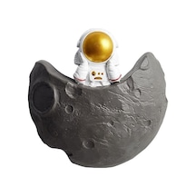 Dekoratif Modern Büyük Boy 1 Adet Ay Üstünde Astronot Figürlü Ev Dekoru Çocuk Odası Duvar Dekoru