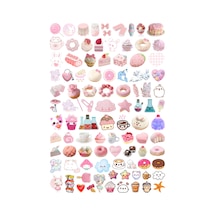 95 Adet Kawai Cute Sticker Seti - Etiket Seti Scrapbook Bullet Journal Çok Renkli